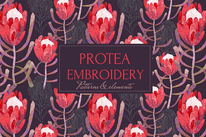 Protea Tropical Pattern