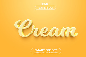 Cream 3d Editable Text Effect Style