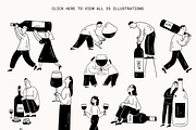 Lové Wine: Fun Drink People, a Food Illustration by Veyla (Thumbnail 3 of 17)