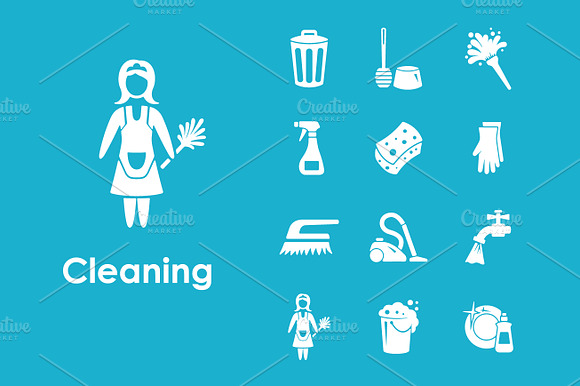 Set Of Cleaning Simple Icons