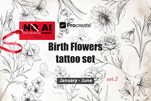 Birth flowers fine line (Half year)