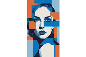 Abstract portrait of a woman with, an Illustration by tilialucida