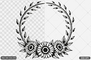 Sunflower Frame SVG PNG Bundle, an Illustration by Actual Pixel (Thumbnail 4 of 23)