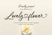 Lovely flower, a Script Font by Damarletter (Thumbnail 1 of 9)