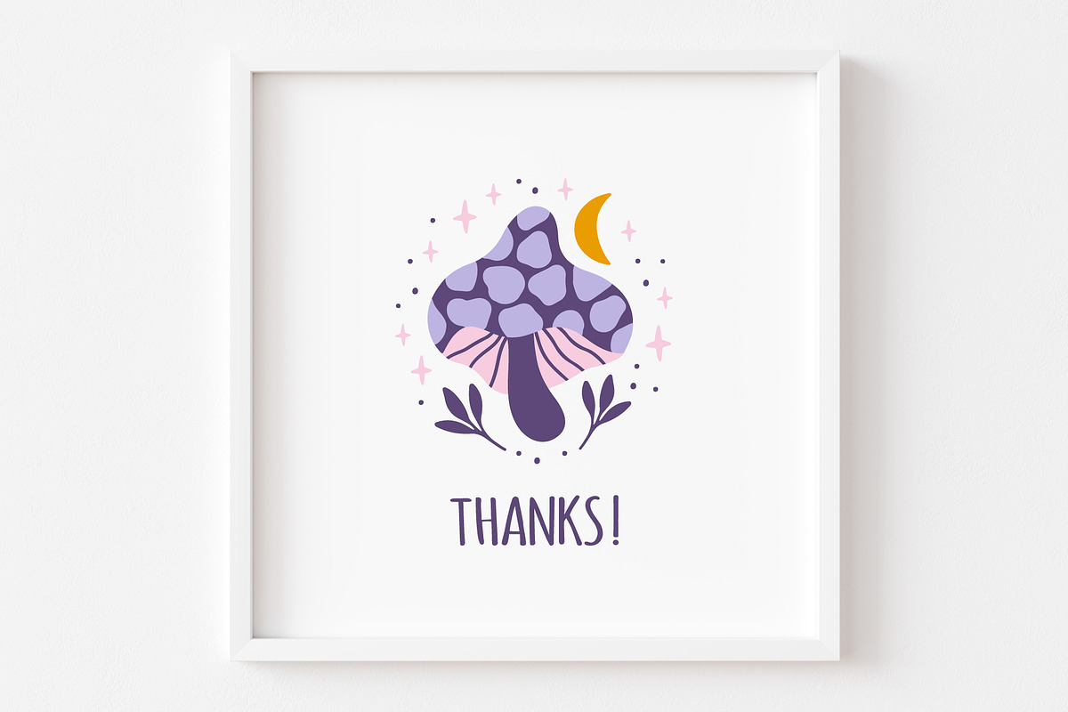 Mystical Mushrooms Clipart Set, an Object Graphic by Alena Koval (Photo 16 of 16)