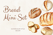 Watercolor Bread Set, a Food Illustration by The Best Digital Plaza (Thumbnail 1 of 5)