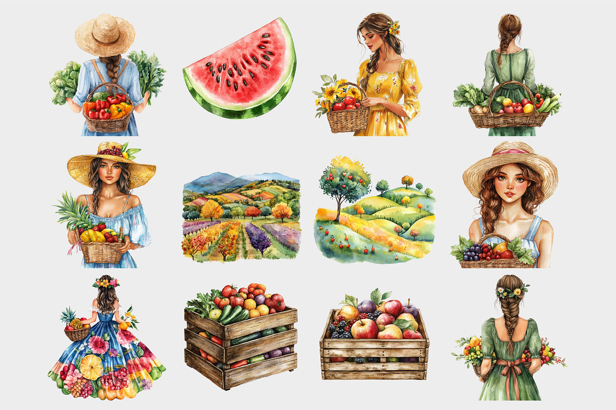 Watercolor Summer Fruit Clipart, a Seasonal Illustration by Design Market (Photo 4 of 5)