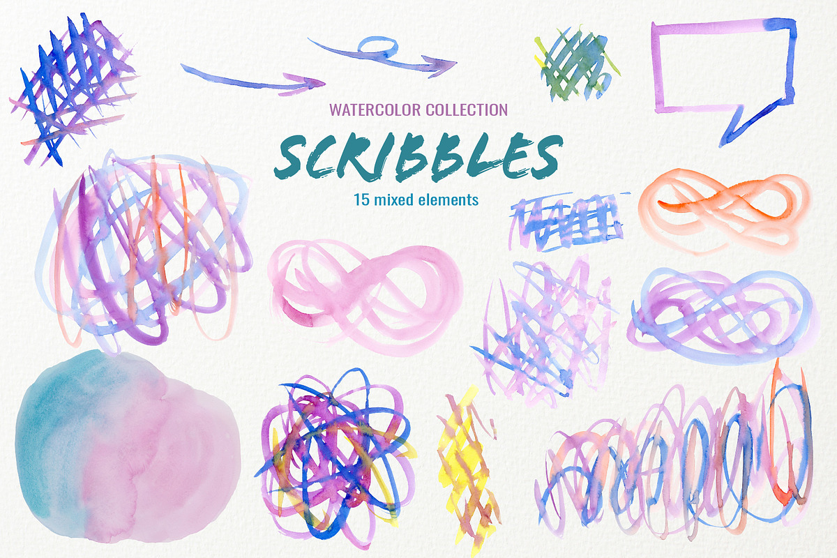 Watercolor Scribble and Doodles, a Graphic by Corner Croft (Photo 10 of 12)