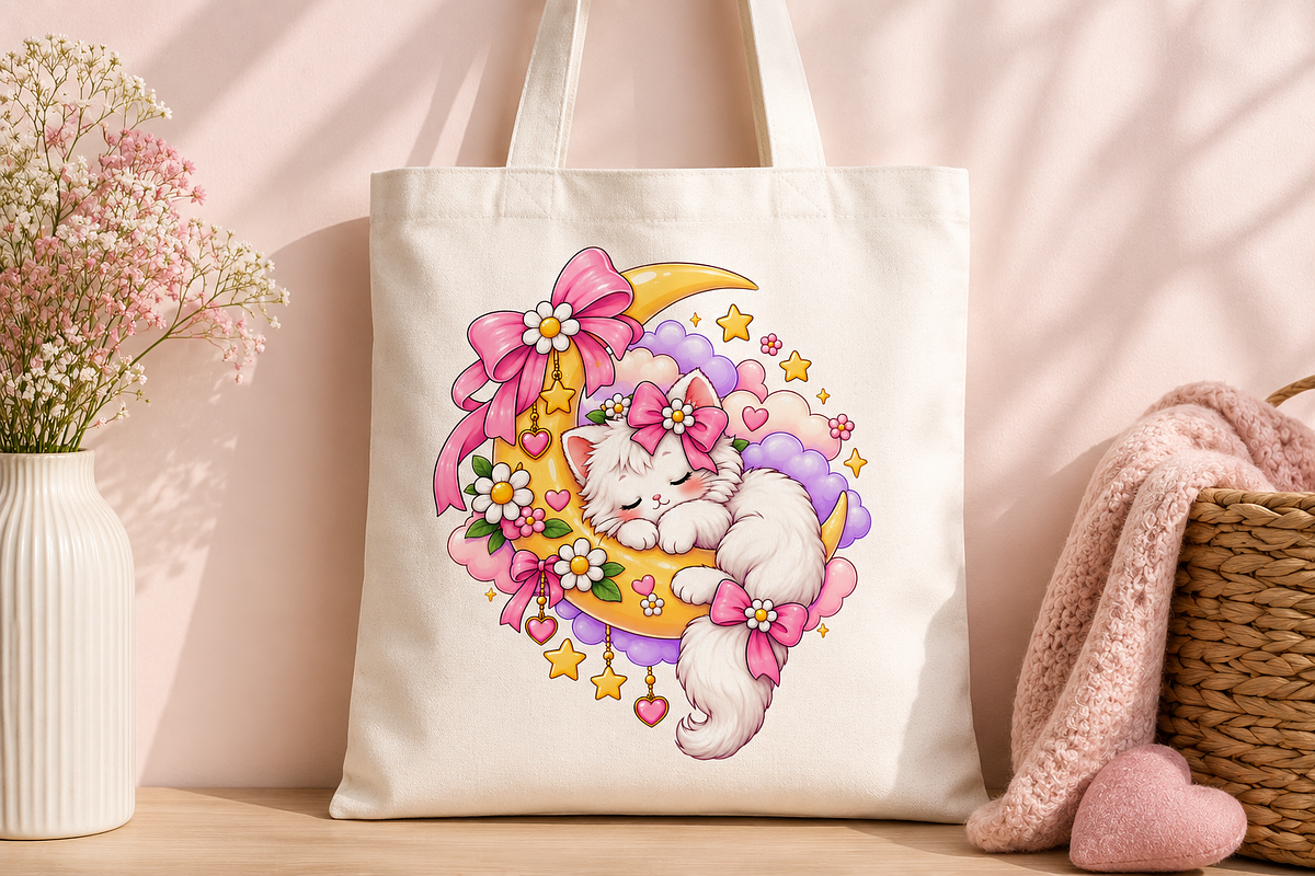 Dreamy Moon Cat Kawaii, an Animal Illustration by HyeRi (Photo 3 of 6)