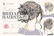 Elegant Bridal Hairstyle Set, a Person Illustration by Elena Naumchenkova (Thumbnail 1 of 3)