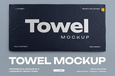 Mockup of a Large Bath / Beach Towel, a Household Mockup by Grow Design Craft Studio