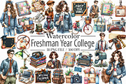 Freshman Year College Back to School, an Illustration by Libby Wishes (Thumbnail 1 of 6)