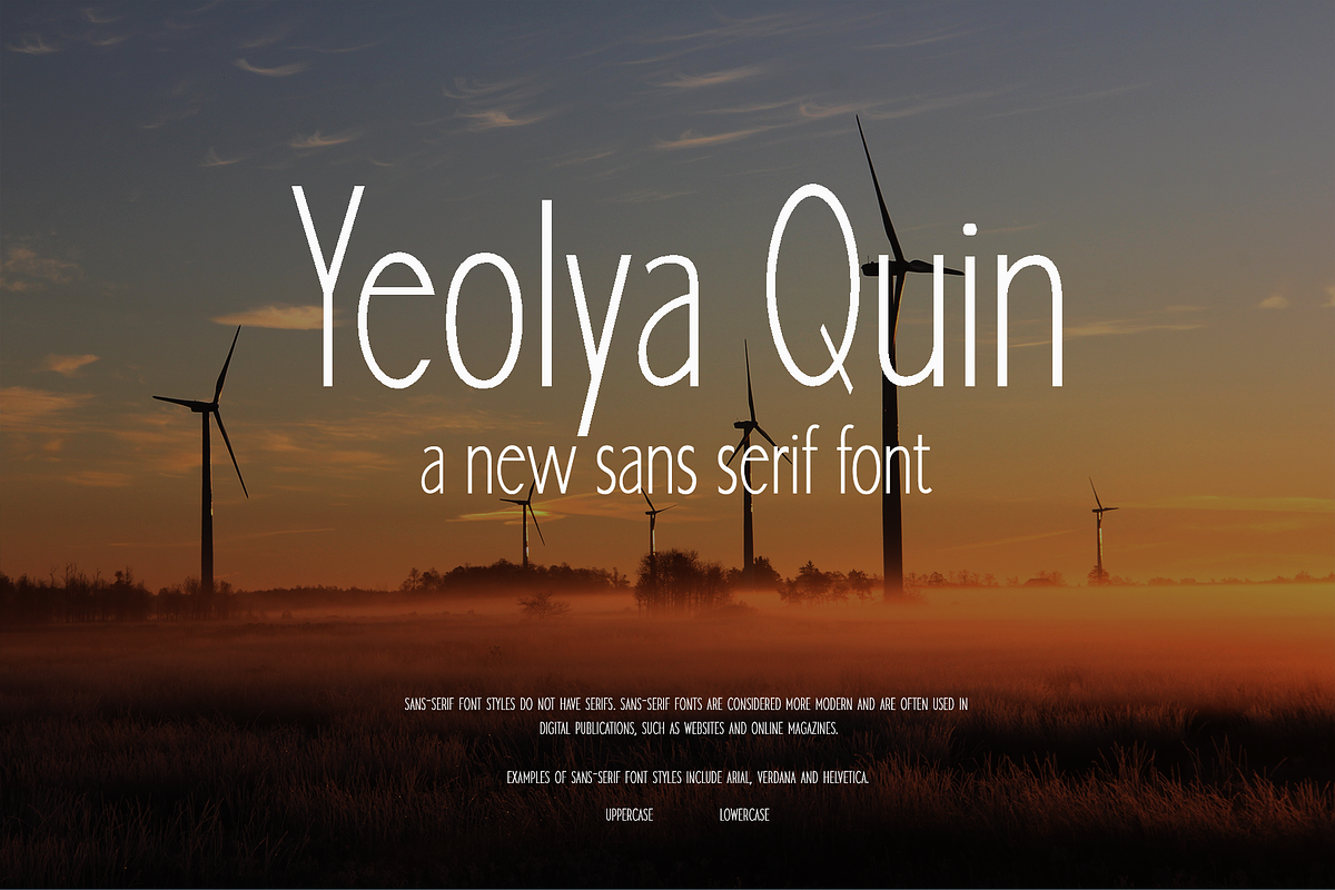 Yeolya Quin - Sans Serif Font, a Sans Serif Font by ivan_artnivora (Photo 1 of 6)