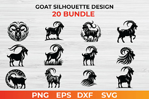 Goat Silhouette Design bundle, an Animal Illustration by bossdesigner
