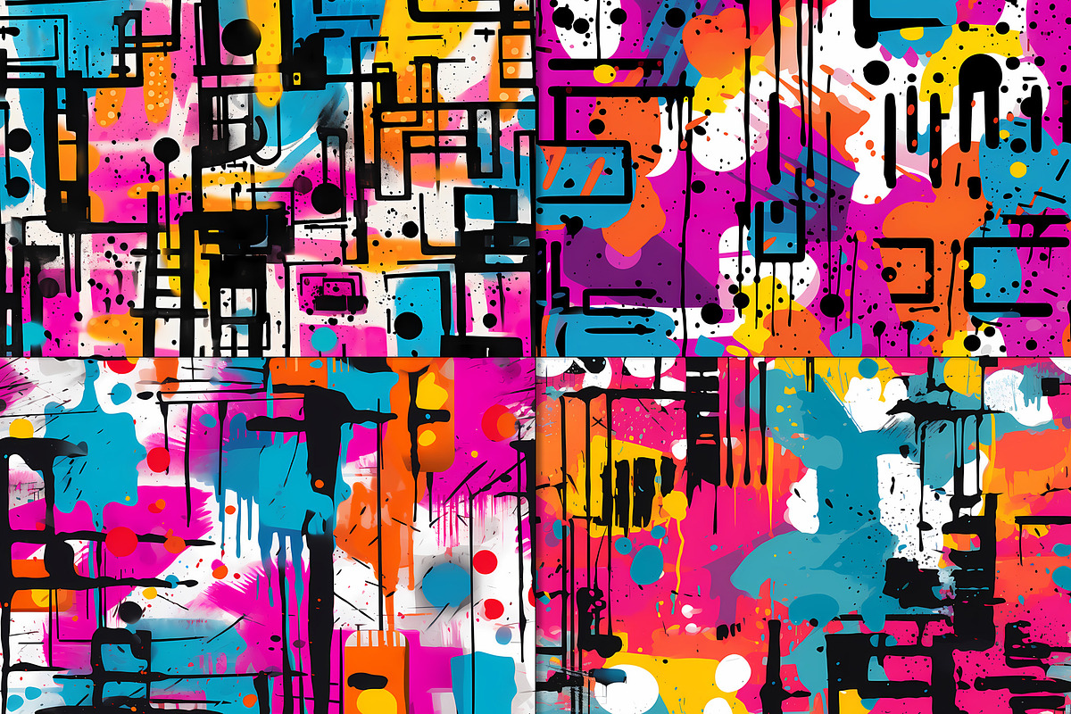20 Seamless Urban Graffiti Patterns, a Pattern Graphic by Nordic Design (Photo 5 of 9)