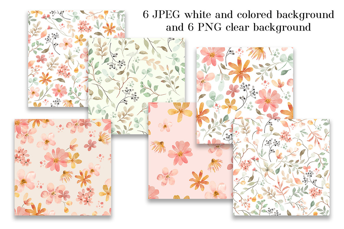 Seamless patterns with wildflowers, a Pattern Graphic by Larisa Maslova (Photo 2 of 3)