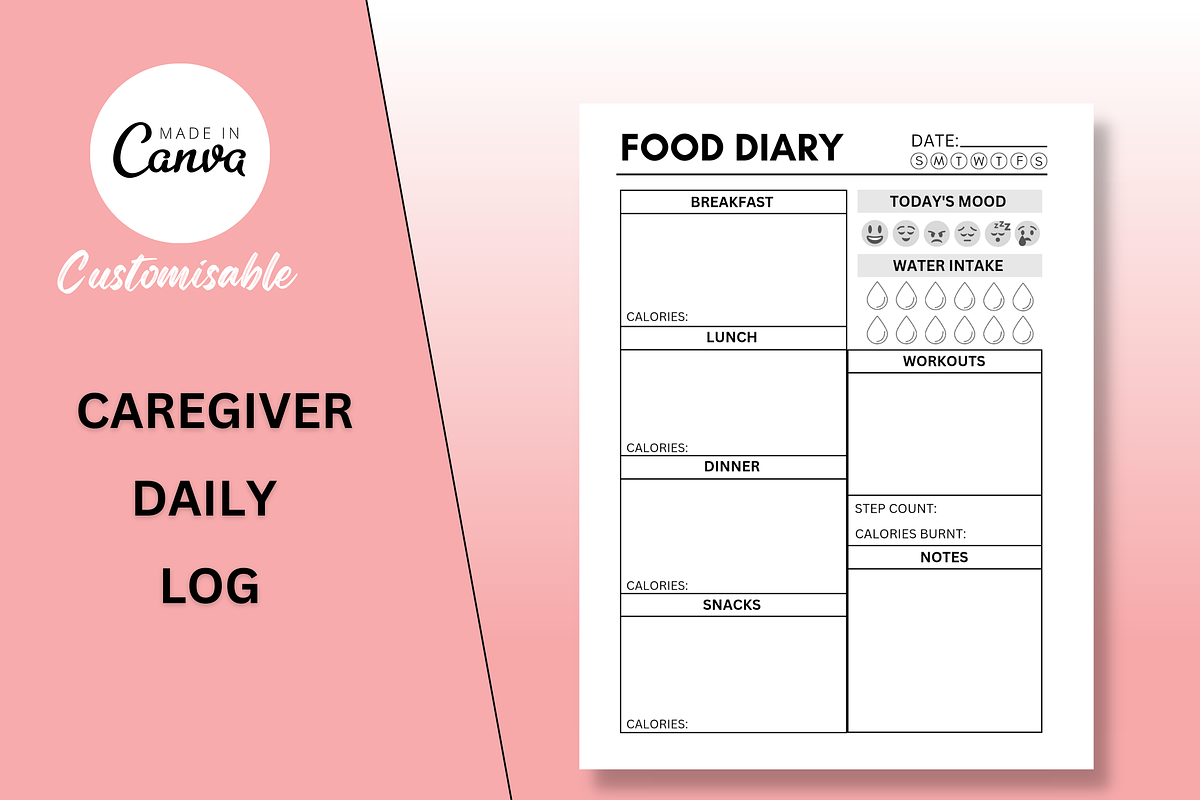 Daily Food Diary Canva Printable, a Templates & Theme by Creative Corner (Photo 1 of 4)