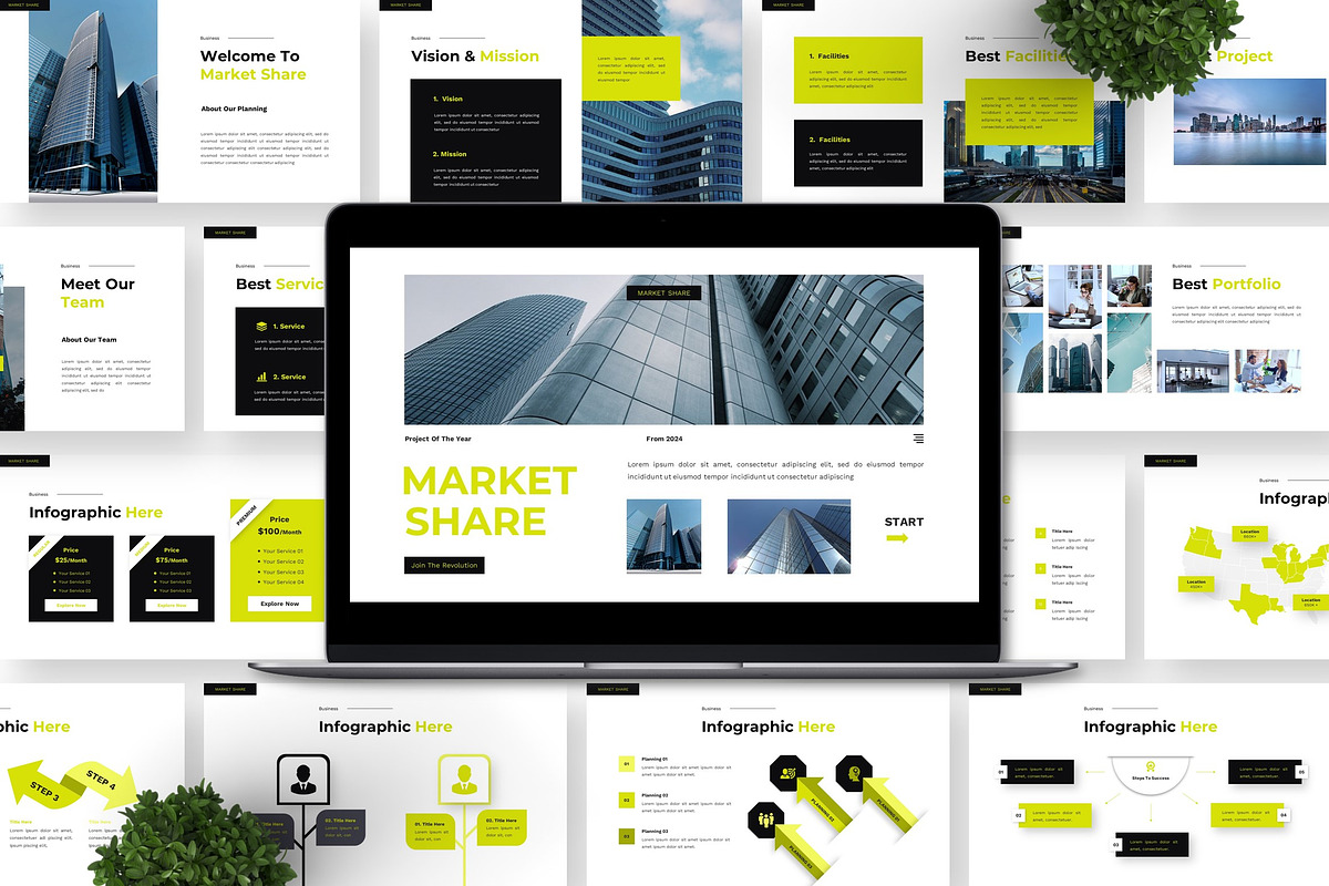 Market Share - Business Powerpoint preview 5