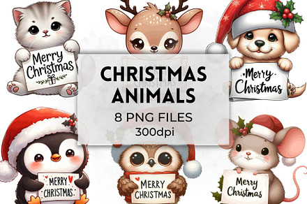 Cute Christmas Animal Clipart