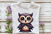 Watercolor Spooky Owls Clipart, an Illustration by Rose Art (Thumbnail 3 of 7)