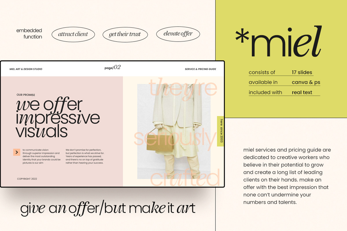 MIEL / Services and Pricing Guide, a Presentation Template by Eviory (Photo 2 of 10)