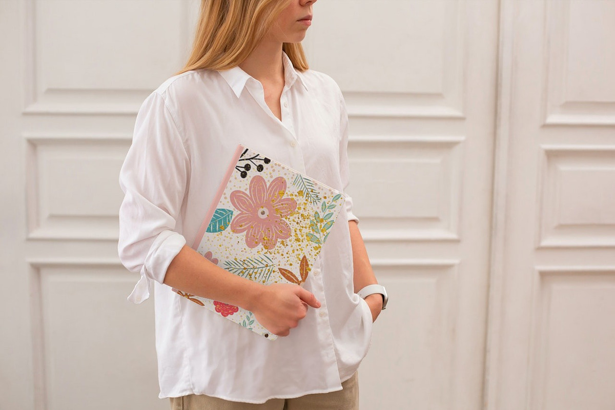 Floral Pattern Journal Cover Template