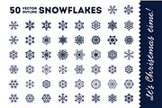 50 vector snowflakes for Christmas, an Outline Icon by Olyzel (Thumbnail 1 of 3)