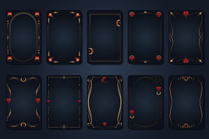 Magical Golden Tarot Card Frames, a Decorative Illustration by PsychocheArt