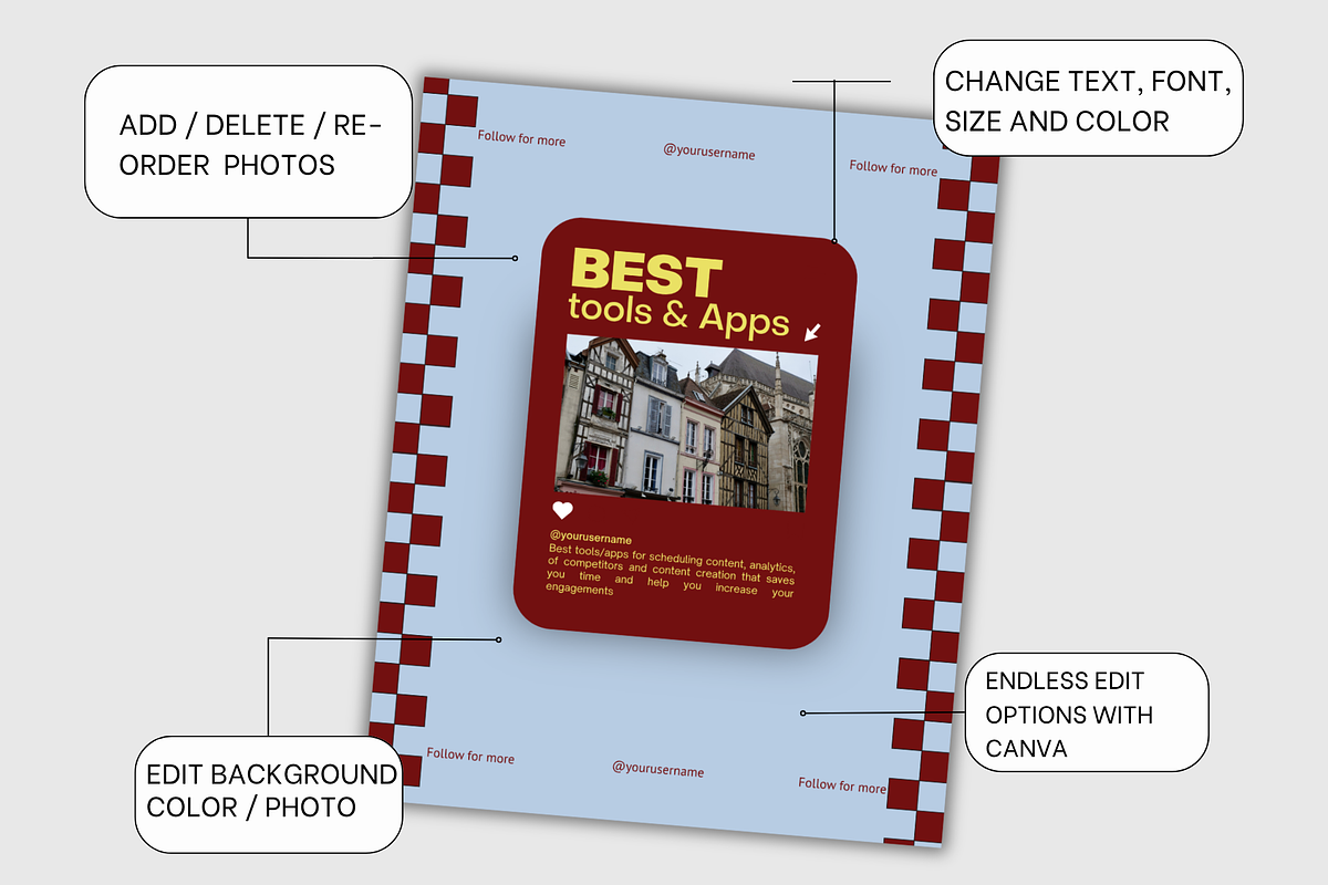 Burgundy Light Blue Viral Instagram, a Social Media Template by CreativeTempHub (Photo 6 of 8)