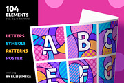 ABC ALPHABET Pop Art Graphic Bundle, a Decorative Illustration by Lilli Jemska Studio (Thumbnail 9 of 9)