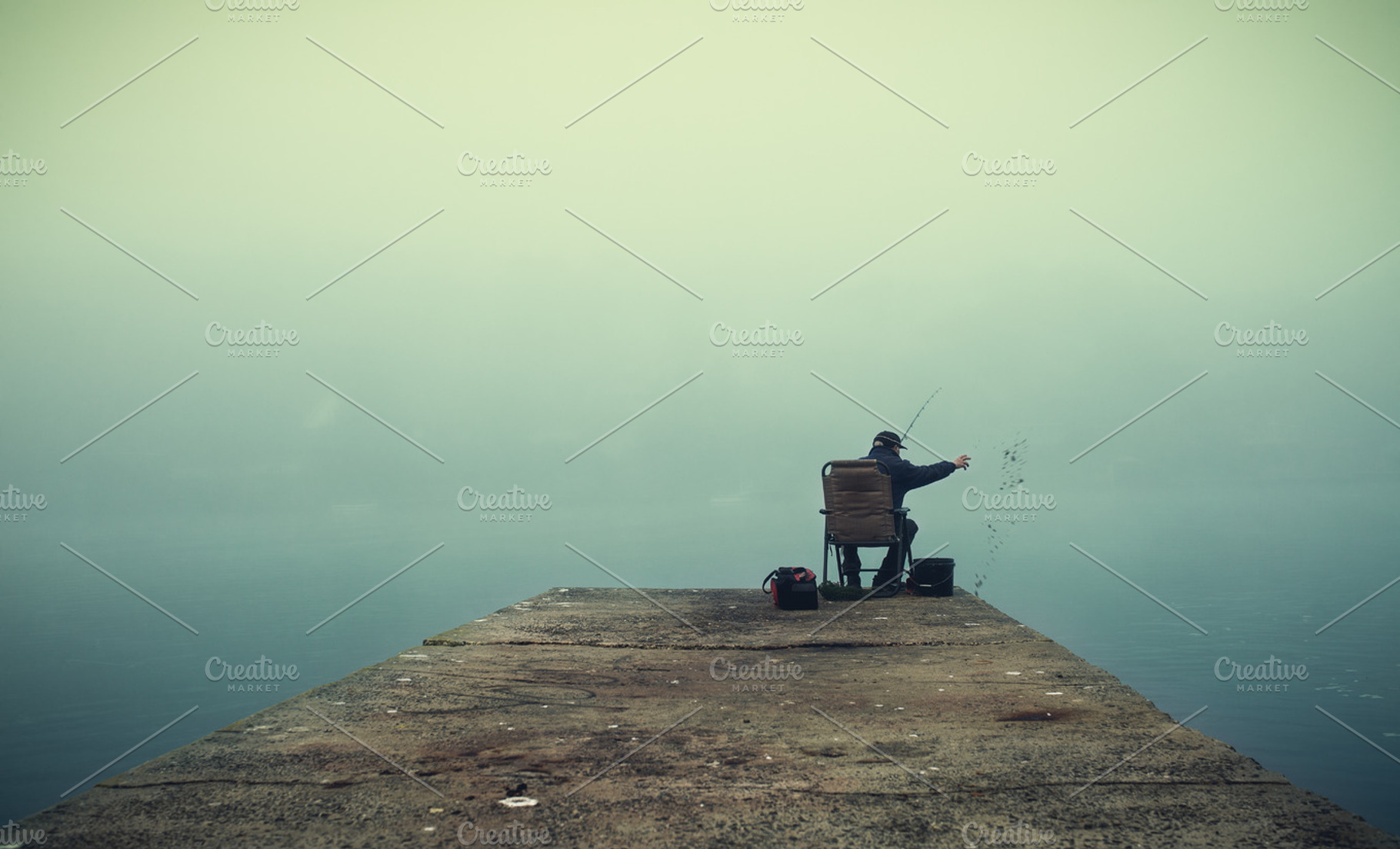 Foggy morning fishing, a Nature Photo by phoNGuyen Photography