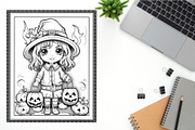 100 Adults Halloween Coloring Pages, a Person Illustration by Blue Digital Studio (Thumbnail 2 of 3)
