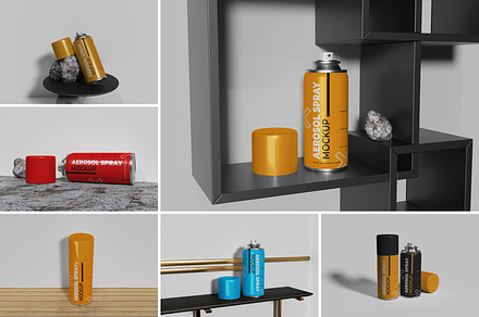 Aerosol Spray Can Mockup