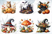 Watercolor Halloween Garden Clipart, a Graphic by designcity5 (Thumbnail 3 of 5)