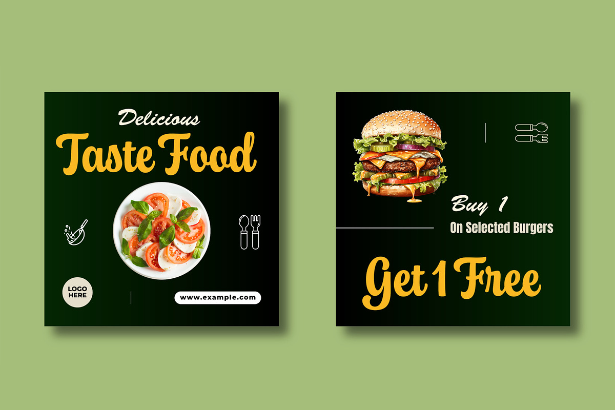 Fast Food Restaurant Social Media, a Social Media Template by MightyDesign (Photo 3 of 8)