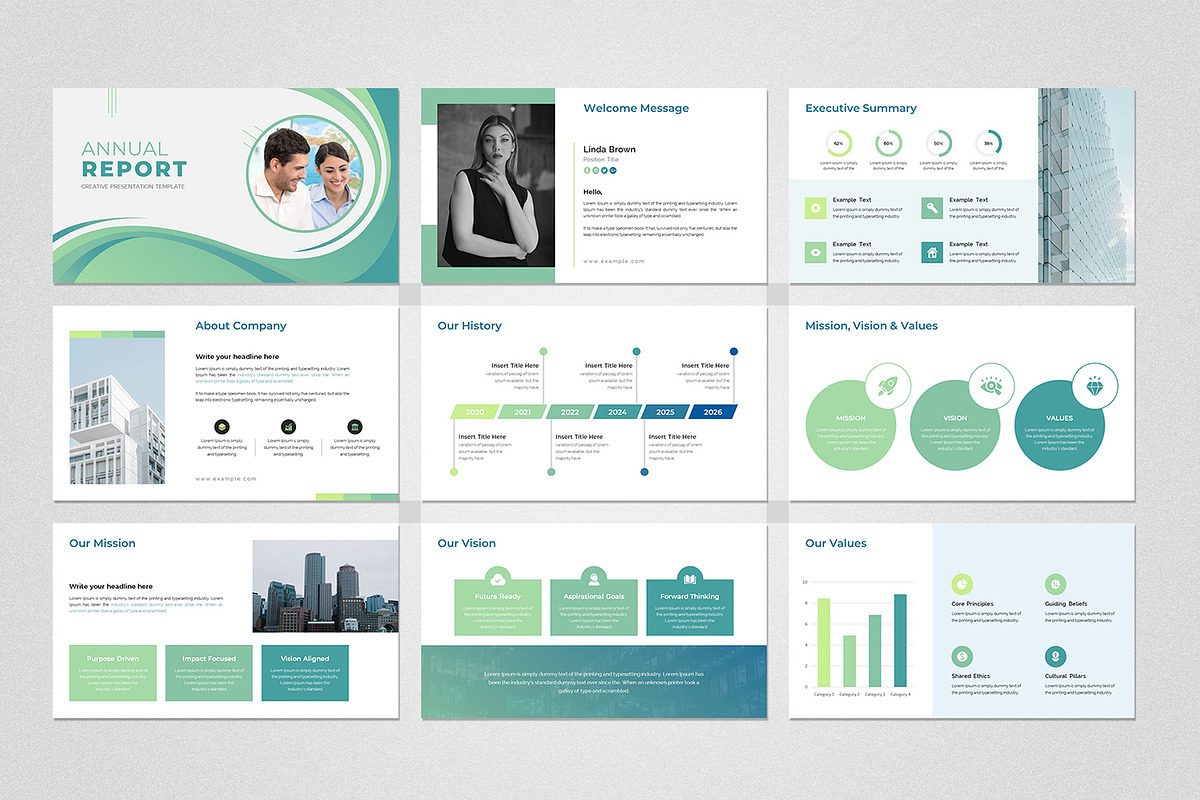 Annual Report Google Slides Template, a Presentation Template by Design Vault (Photo 2 of 8)
