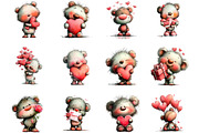 Valentine Teddy Bear Clipart, an Illustration by Designking (Thumbnail 2 of 5)