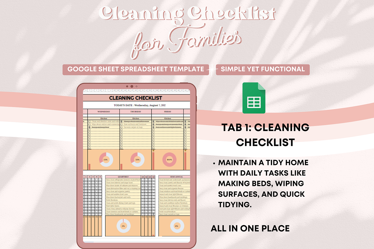 Cleaning Checklist for Families, a Templates & Theme by bellaROSEworkshop (Photo 5 of 10)