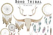 Boho Tribal Watercolor Elements, an Illustration by Valeri Nick (Thumbnail 1 of 4)