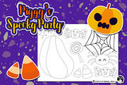 Piggy Spooky Party Coloring Pages, an Education Illustration by Cozy Cat Design (Thumbnail 5 of 7)