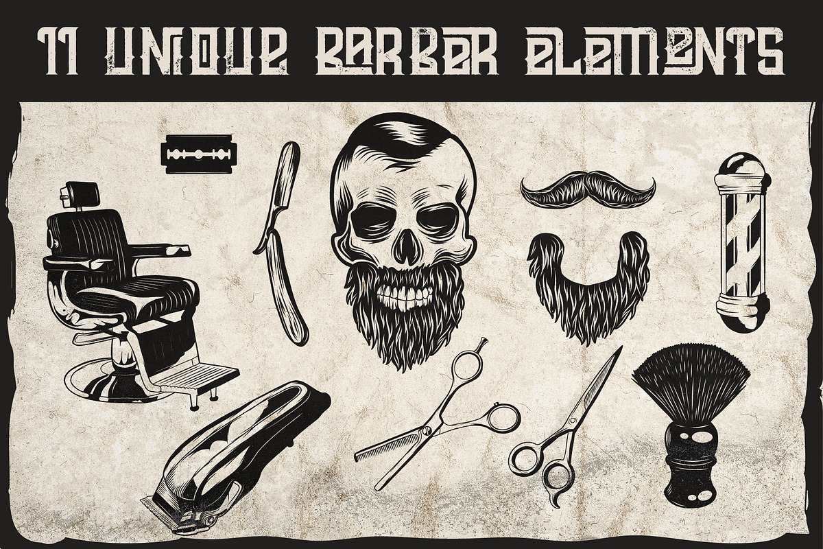 Crazy Barber font with bonuses, a Symbol Font by Heather_insane (Photo 7 of 12)