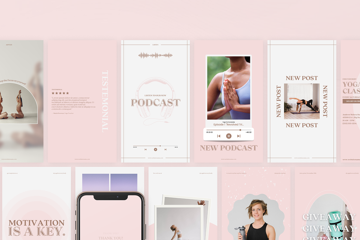 Yoga Instagram Canva Template Buri, a Social Media Template by VeliusCreativeStudio (Photo 4 of 9)