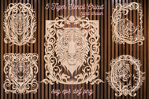 5 Design Tiger Laser Cricut V.2