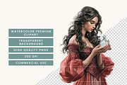 Mystic Women Fantasy Clipart Bundle, a Person Illustration by BusyDaydesign (Thumbnail 7 of 9)