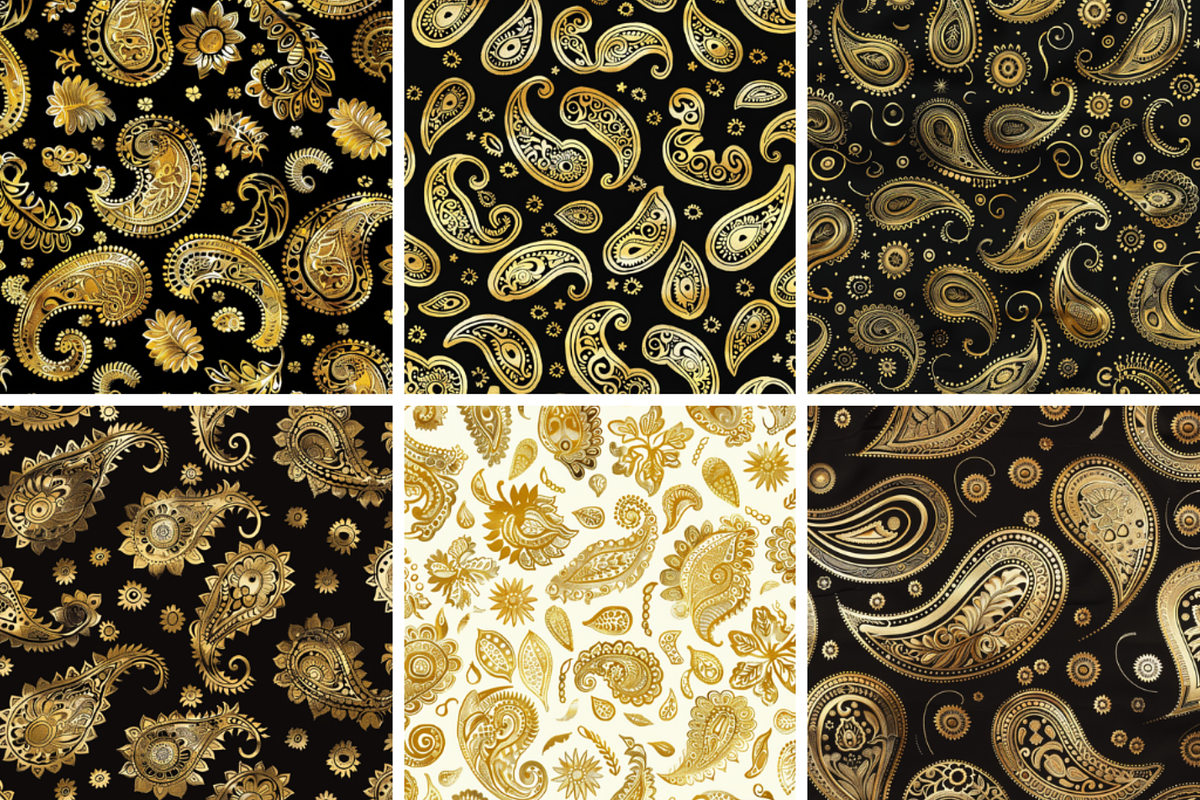Gold Paisley Seamless Patterns, a Pattern Graphic by PrintablesByFranklyn (Photo 4 of 4)