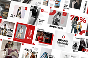 Red Feed Fashion Instagram Template, a Templates & Theme by PayuStudio (Thumbnail 1 of 7)