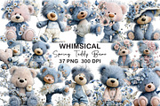 Spring Teddy Bear Clipart, an Illustration by CraftArtStudio (Thumbnail 1 of 6)