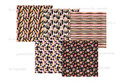 Black And Pink Digital Paper, a Pattern Graphic by GlamArtZhanna (Thumbnail 2 of 3)