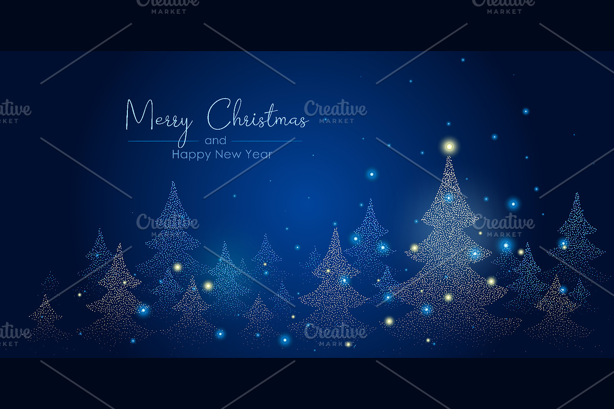 Merry Christmas&NewYear holiday card, a Seasonal Illustration by Valenty (Photo 2 of 3)