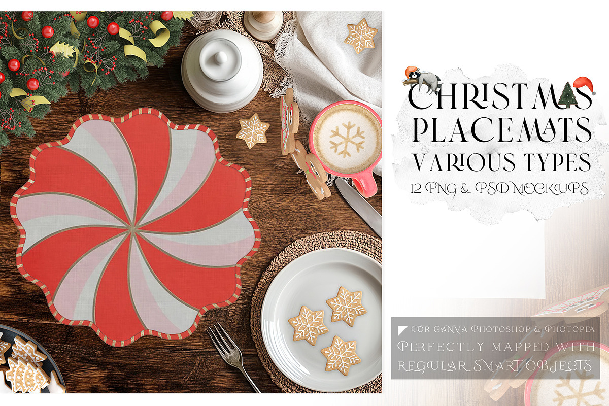 Christmas Placemats Various Types, a Product Mockup by mock-ups (Photo 1 of 25)